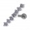 Helix-Piercing 925 Sterlingsilber Linie 7 Strass Hellllila