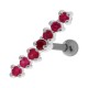 Helix-Piercing 925 Sterlingsilber Linie 7 Strass Dunkelrosa