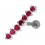 Helix-Piercing 925 Sterlingsilber Linie 7 Strass Dunkelrosa