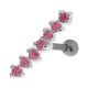 Helix-Piercing 925 Sterlingsilber Linie 7 Strass Hellrosa