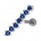 Helix-Piercing 925 Sterlingsilber Linie 7 Strass Blau