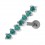Helix-Piercing 925 Sterlingsilber Linie 7 Strass T&uuml;rkis