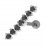 Helix-Piercing 925 Sterlingsilber Linie 7 Strass Schwarz