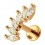 Helix-Piercing Stahl 316L Gold Rosa Bogen 5 Strass Marquise Wei&szlig;