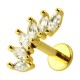 Helix-Piercing Stahl 316L Golden Bogen 5 Strass Marquise Wei&szlig;