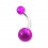 Transparent Purple Acrylic Navel Belly Button Ring w/ Balls