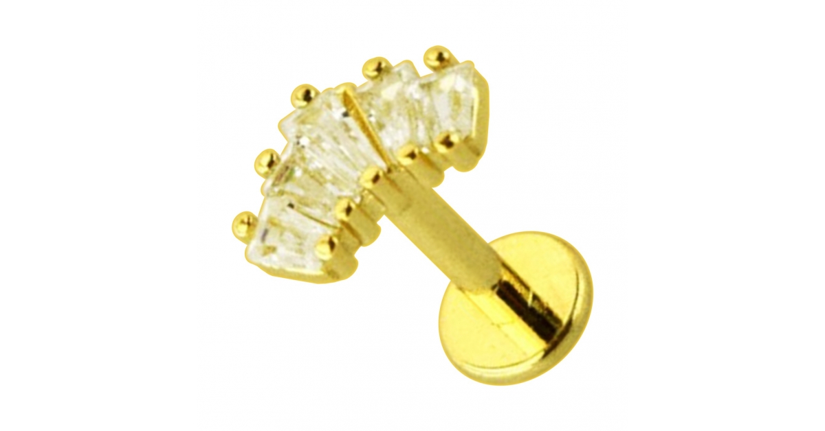 achat Piercing arcade en acier doré mat à boules