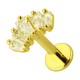 Helix-Piercing Stahl 316L Golden Bogen 5 Strass Baguette Weiß