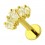 Piercing Helix Stahl 316L Golden Bogen 5 Strass Baguette Weiß