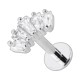 Helix-Piercing Stahl 316L Metallisiert Bogen 5 Strass Baguette Weiß