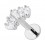 Helix-Piercing Stahl 316L Metallisiert Bogen 5 Strass Baguette Wei&szlig;