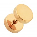 Flat Discs Rose Gold Anodized 316L Steel Fake Plug Earlobe Piercing Stud Ring