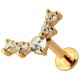 Helix-Piercing Stahl 316L Gold Rosa V 5 Strass CZ Weiß Rund