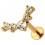 Helix-Piercing Stahl 316L Gold Rosa V 5 Strass CZ Wei&szlig; Rund