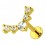 Piercing Helix Stahl 316L Golden V 5 Strass CZ Weiß Rund