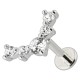 Piercing Hélix Acero 316L Metálico V 5 Strass CZ Blanco Redondo