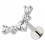 Helix-Piercing Stahl 316L Metallisiert V 5 Strass CZ Wei&szlig; Rund