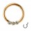 Daith-Piercing Clicker-Ring 3 Wei&szlig;e Strasssteine Eloxiert Golden Rosa Scharnier