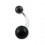 Black Acrylic Navel Belly Button Ring w/ Balls
