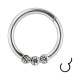 Daith-Piercing Clicker-Ring 3 Weiße Strasssteine Metallisiert Scharnier