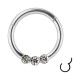 Metallized 3 White Strass Clicker Daith Ring with Hinge
