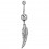Thin Wing Pendant 316L Steel Belly Button Ring