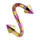 Spiral-Piercing Gestreifte Biene Gelb / Rosa Spitzen