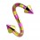 Spiral-Piercing Gestreifte Biene Gelb / Rosa Spitzen