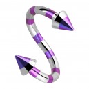 Piercing Espiral Rayado Abeja Púrpura Spikes