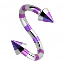 Spiral-Piercing Gestreifte Biene Lila Spitzen