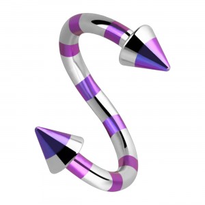 Spiral-Piercing Gestreifte Biene Lila Spitzen
