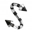 Spiral-Piercing Gestreifte Biene Schwarz Spitzen