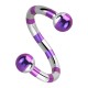 Spiral-Piercing Gestreifte Biene Lila Kugeln