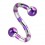 Spiral-Piercing Gestreifte Biene Lila Kugeln