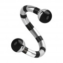 Spiral-Piercing Gestreifte Biene Schwarz Kugeln