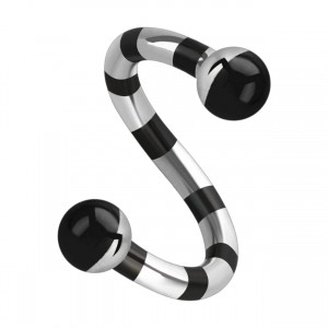 Spiral-Piercing Gestreifte Biene Schwarz Kugeln
