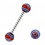 Red / Blue Aztec Acrylic Tongue Barbell Ring
