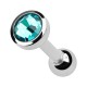 Turquoise 4mm Strass 316L Surgical Steel Cartilage Piercing Ring