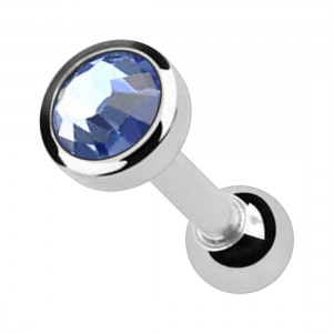 Knorpel-Piercing Chirurgenstahl 316L Strass 4 mm Hellblau