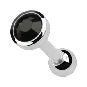 Knorpel-Piercing Chirurgenstahl 316L Strass 4 mm Schwarz