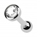 Knorpel-Piercing Chirurgenstahl 316L Strass 4 mm Wei&szlig;