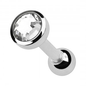 Knorpel-Piercing Chirurgenstahl 316L Strass 4 mm Weiß