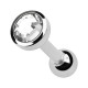 Knorpel-Piercing Chirurgenstahl 316L Strass 4 mm Weiß