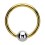 BCR-Piercing-Ring  Eloxiert Golden mit Kugel Metallisiert