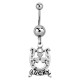 Horseshoe Lucky Pendant 316L Steel Belly Button Ring