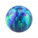 Boule pour Piercing Opale Synthétique Bleue / Verte