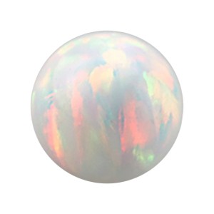 Kugel für Piercing Synthetischen Opal Weiß