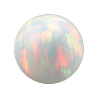 Boule pour Piercing Opale Synthétique Blanche
