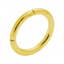 Piercing Clicker Ring 925 Silber Plattiert Gelbes Gold Scharnier