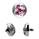 Strass Cristal 4 Points Rose pour Piercing Microdermal